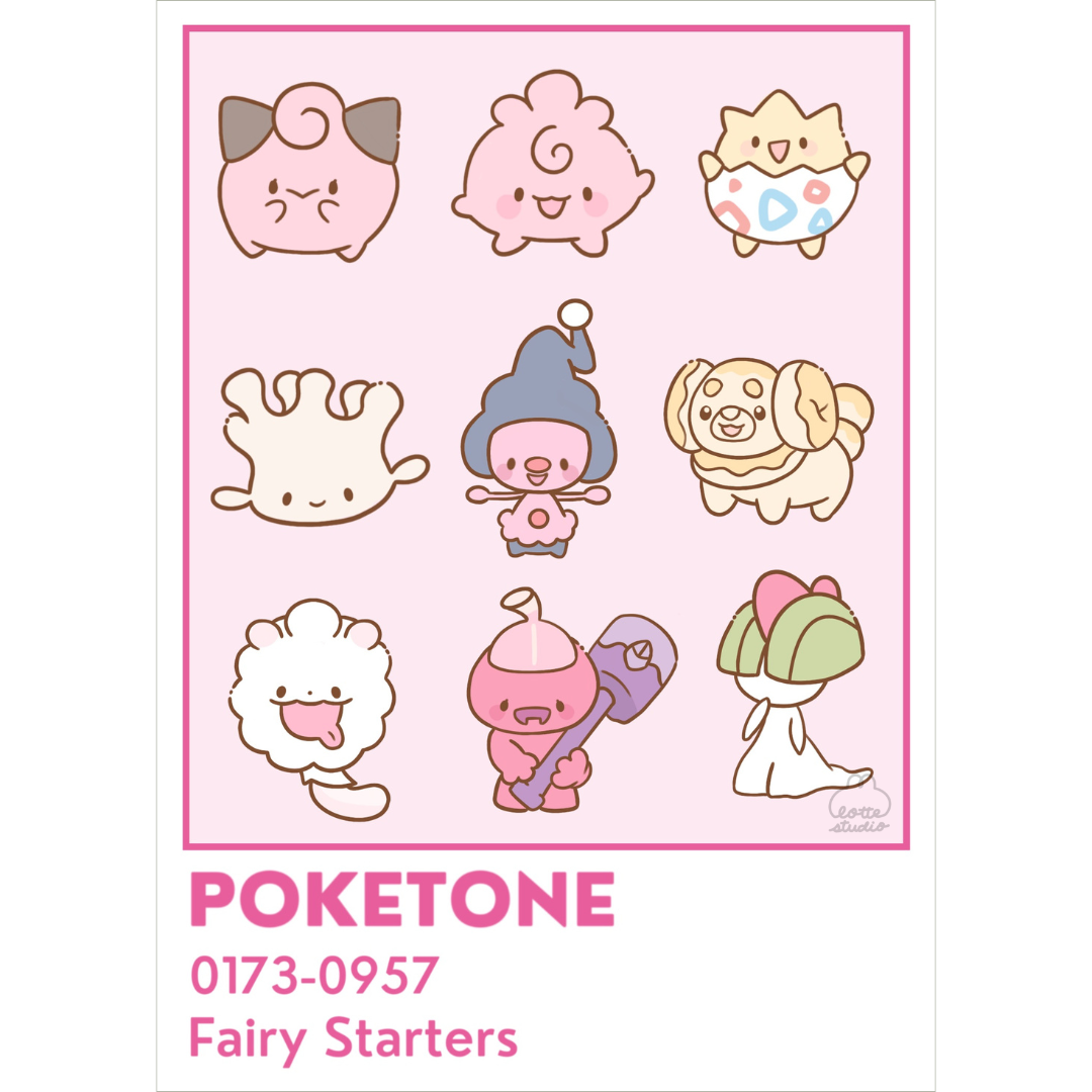 Poketone Fairy Starters Print