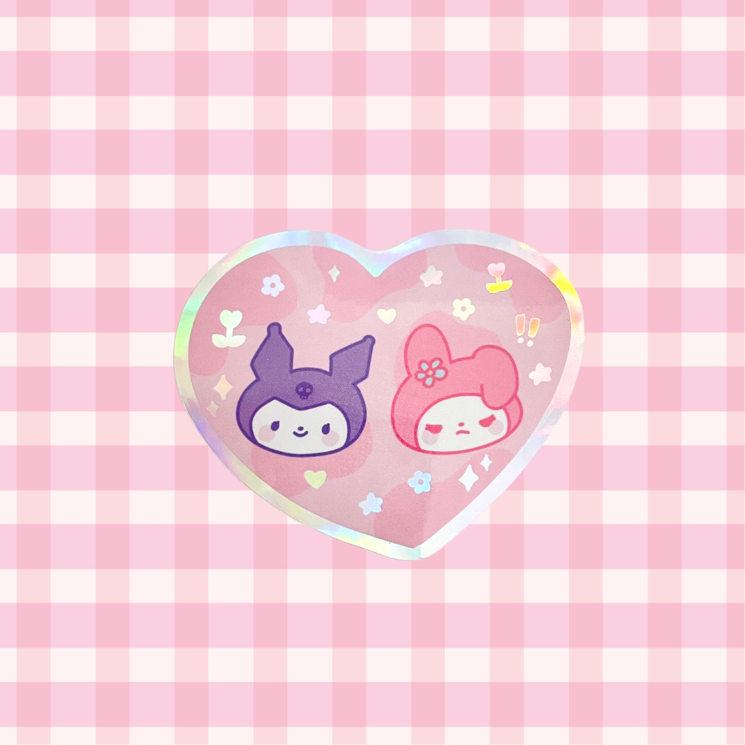 Kuromelo Heart Holo Vinyl Sticker
