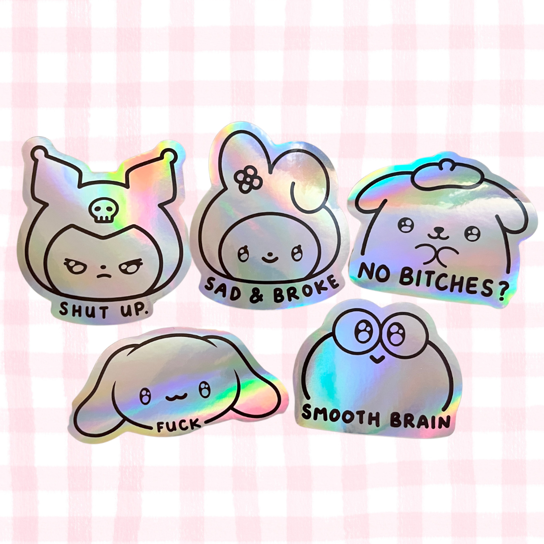 Banrio Holo Vinyl Stickers