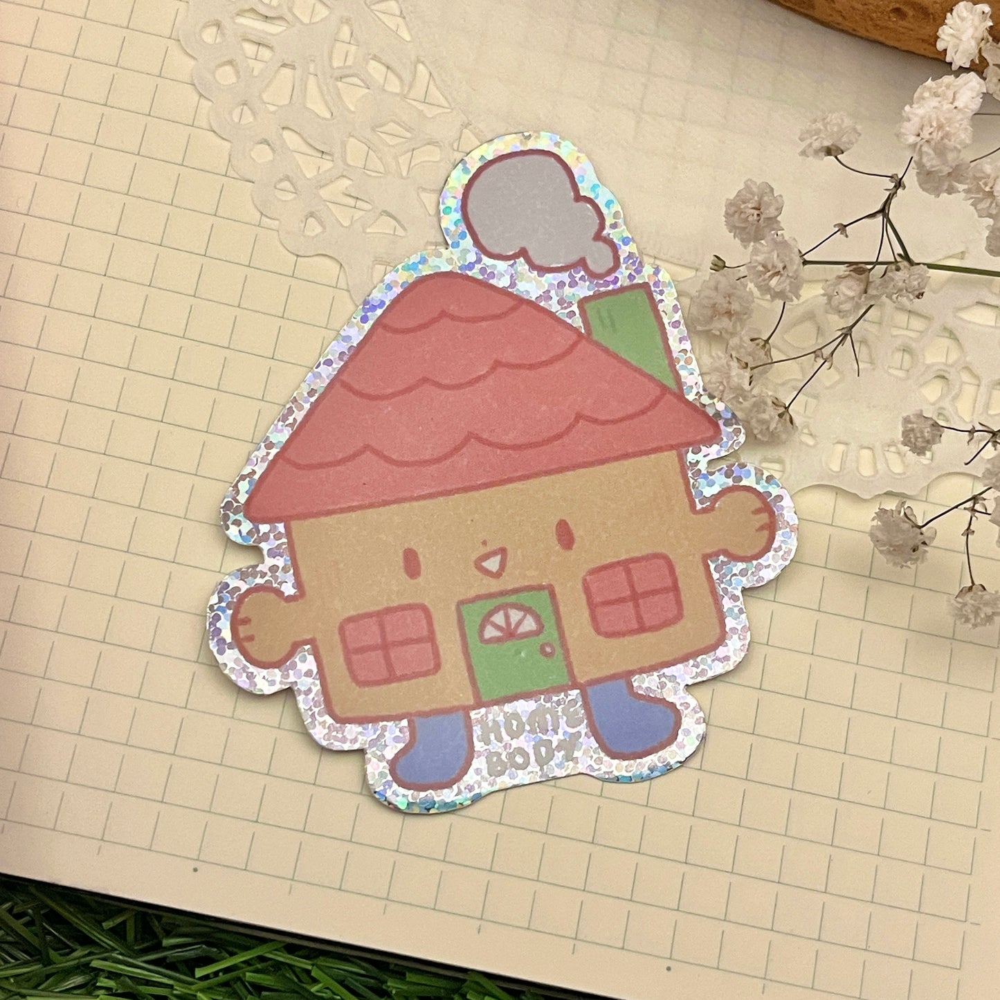 Homebody Glitter Vinyl Sticker