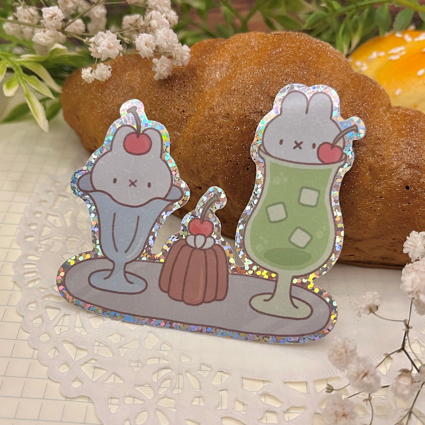 Miffy Cafe Glitter Vinyl Sticker