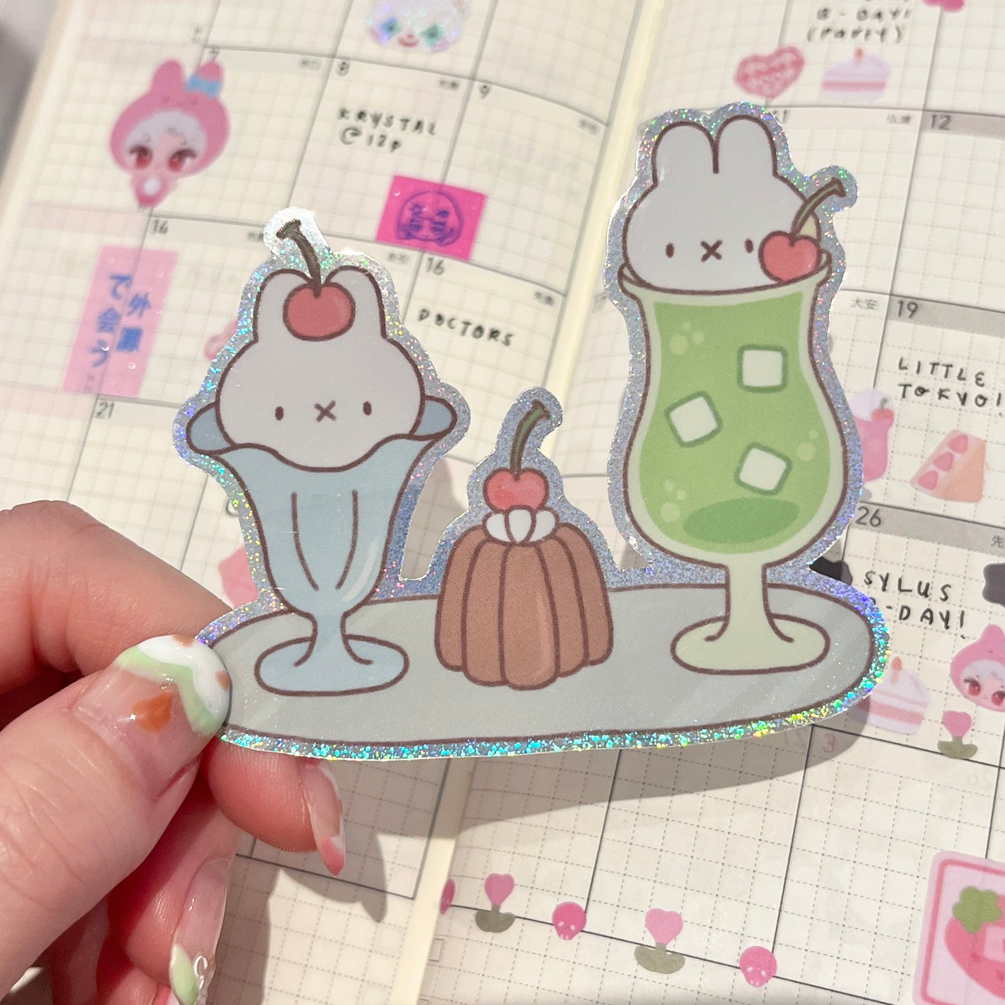 Miffy Cafe Glitter Vinyl Sticker