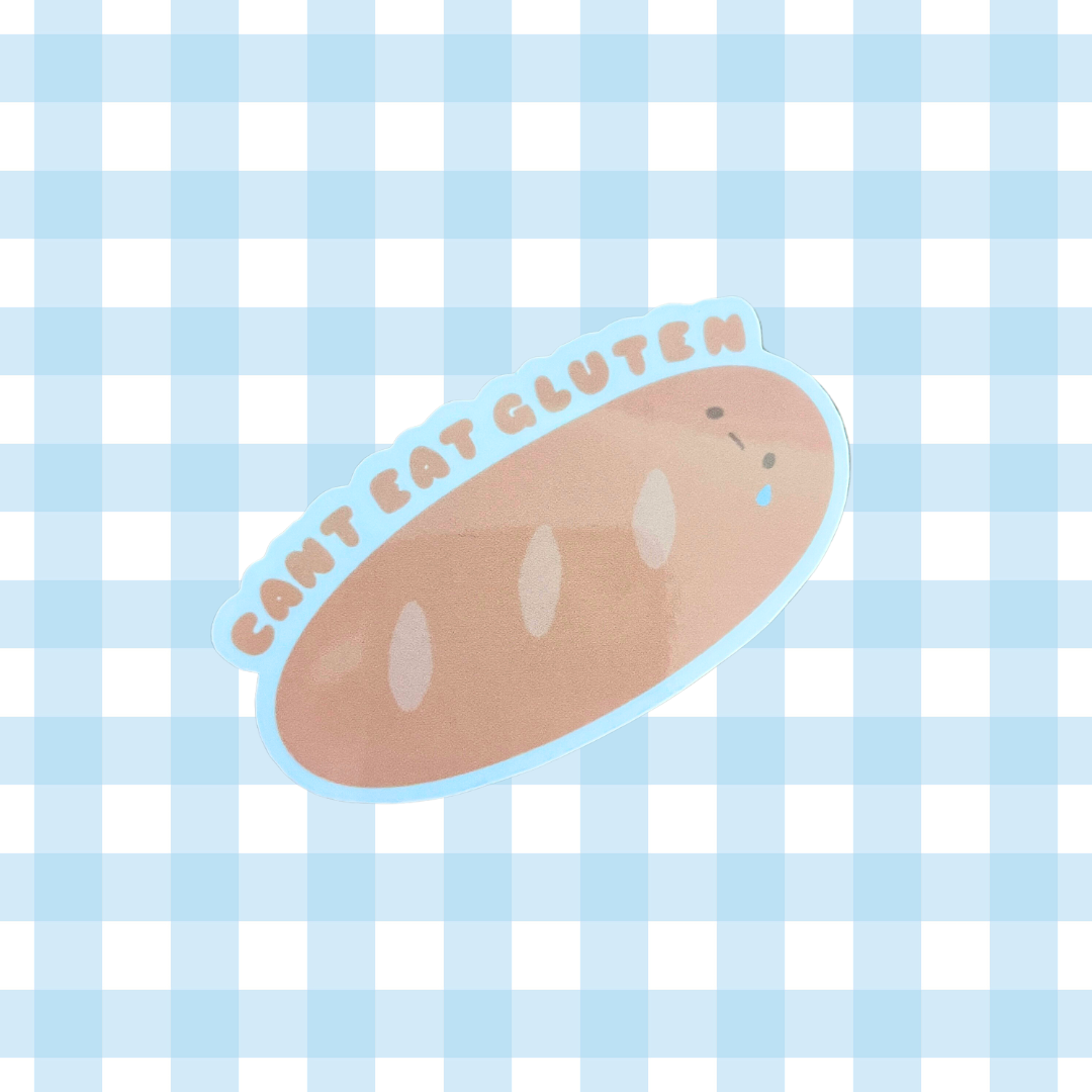 Can't Eat Gluten Clear Vinyl Sticker