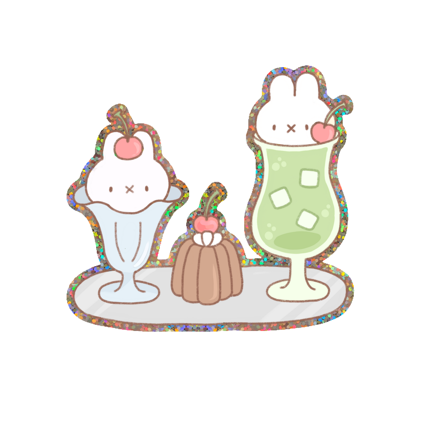Miffy Cafe Glitter Vinyl Sticker