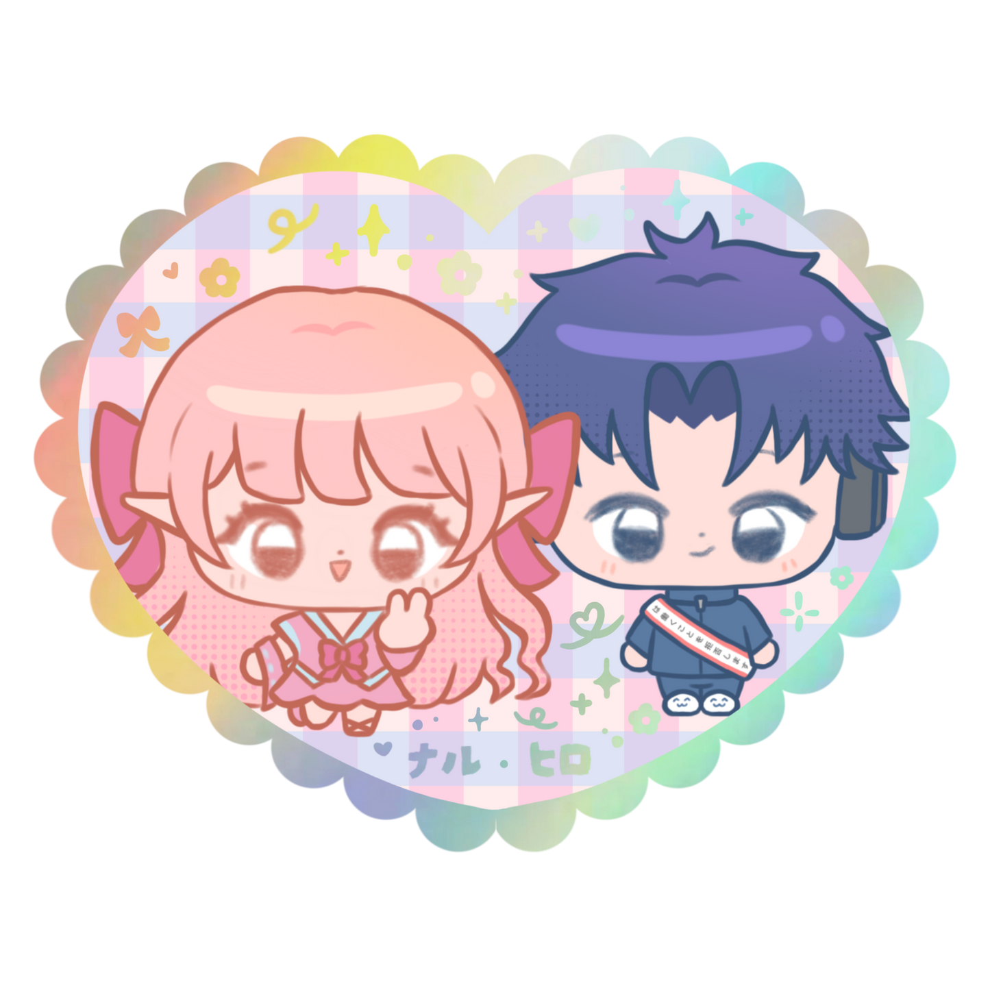 Wotakoi Naru x Hiro Holographic Vinyl Sticker