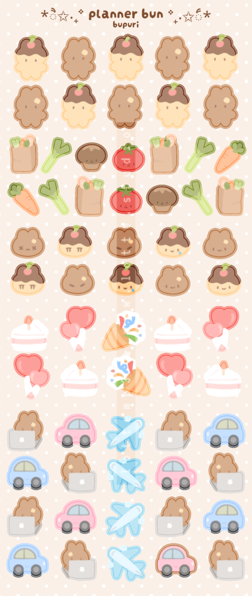 Planner Bun Sticker Sheet