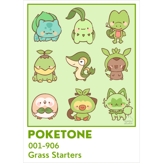 Poketone Green Starters Print