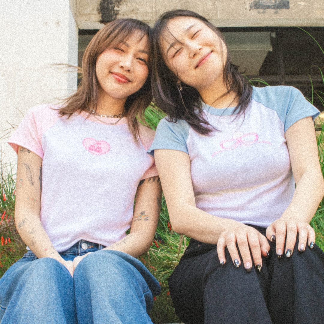 Cherry Heart Pink Baby Tee