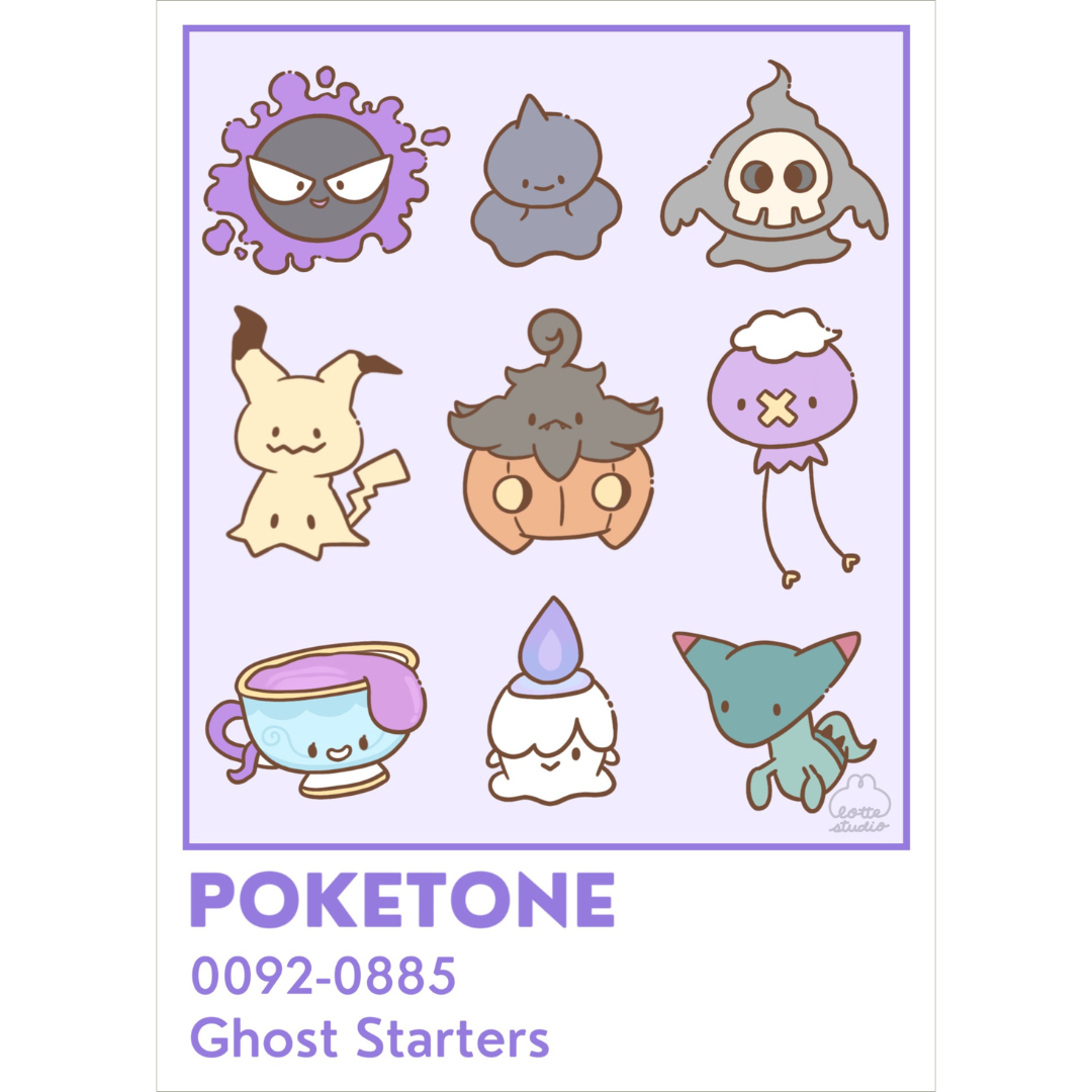 Poketone Ghost Starters Print