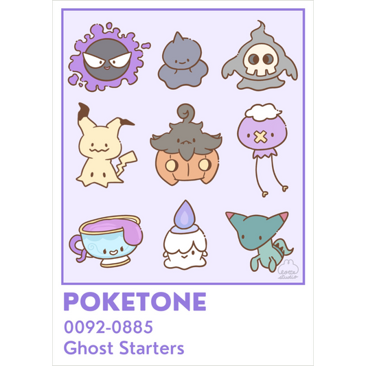 Poketone Ghost Starters Print