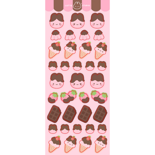 Strawberry Choco Sticker Sheet