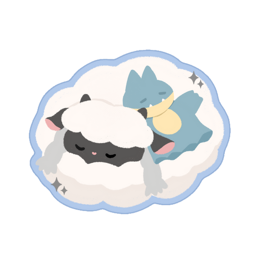 Wooloo x Munchlax Holo Vinyl Sticker