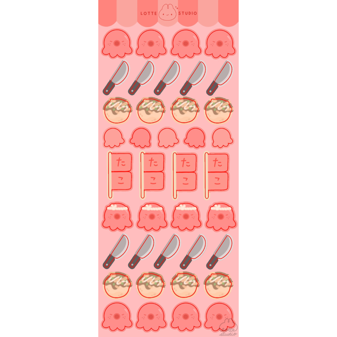 Takoyaki Deco Sticker Sheet