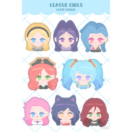 League Girls Sticker Sheet