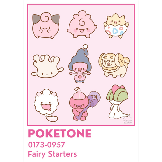 Poketone Fairy Starters Print