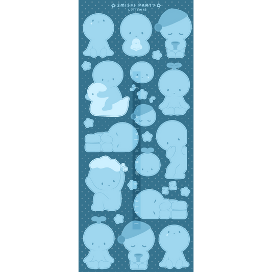 Blue Smiski Sticker Sheet
