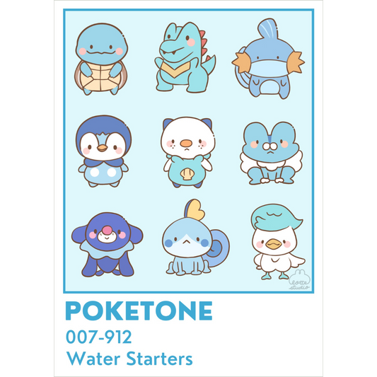 Poketone Water Starters Print