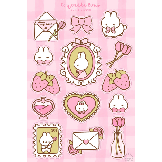 Coquette Buns Sticker Sheet