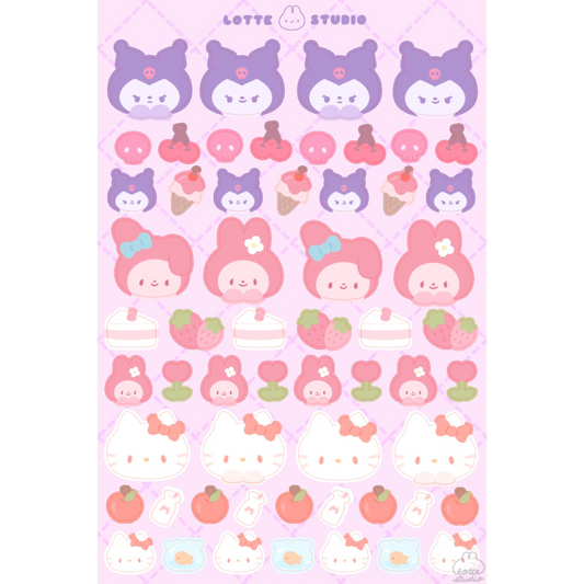 Kuro Melo Kitty Sticker Sheet