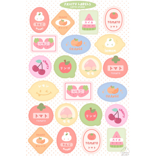 Fruit Label Sticker Sheet