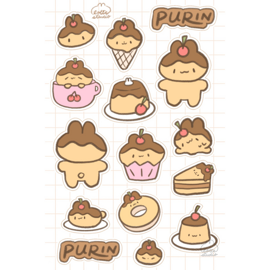 Purin Sweets Sticker Sheet