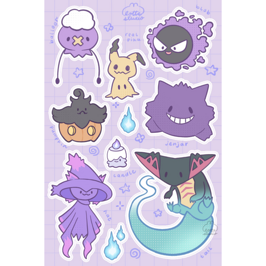 Ghost Type Sticker Sheet