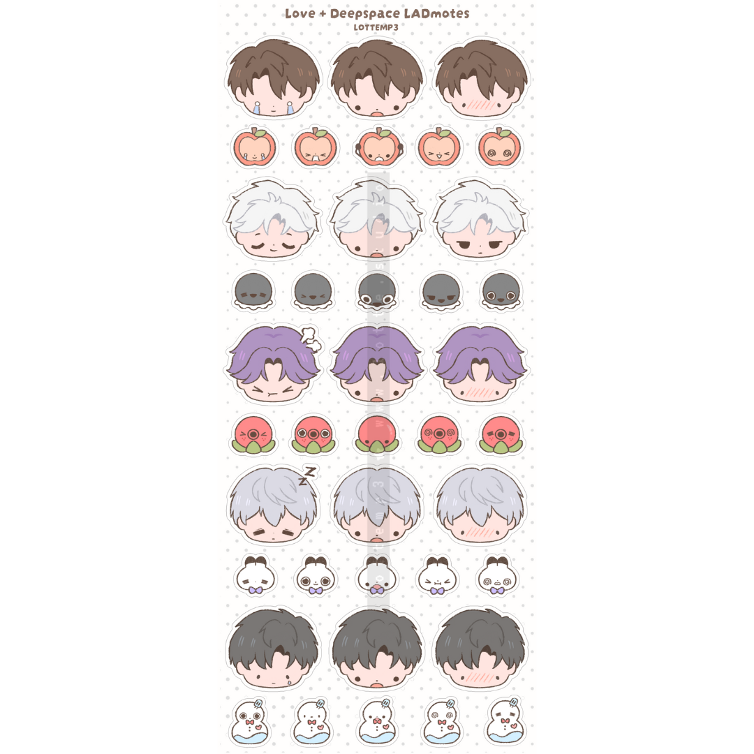 Love and Deepspace Emote Sticker Sheet