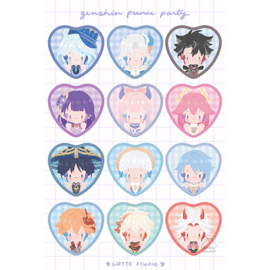 Genshin Picnic Party Sticker Sheet V1