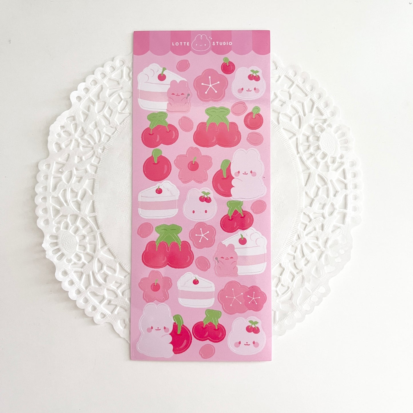 Cherry Blossom Bun Sticker Sheet