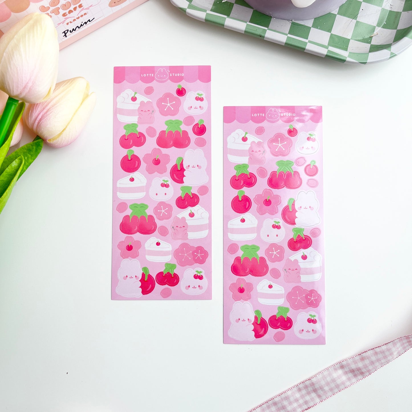 Cherry Blossom Bun Sticker Sheet