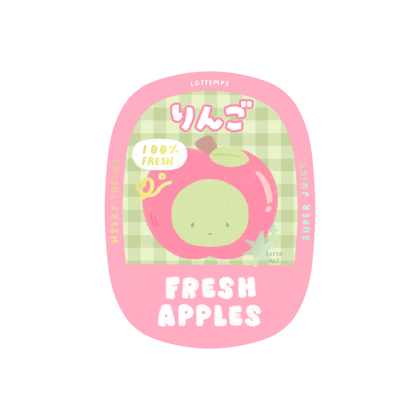 Smiski Apple Label Vinyl Sticker