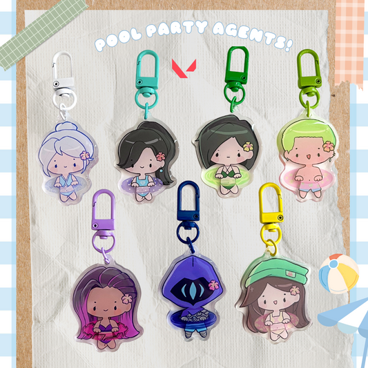 Valorant Pool Party Keychains