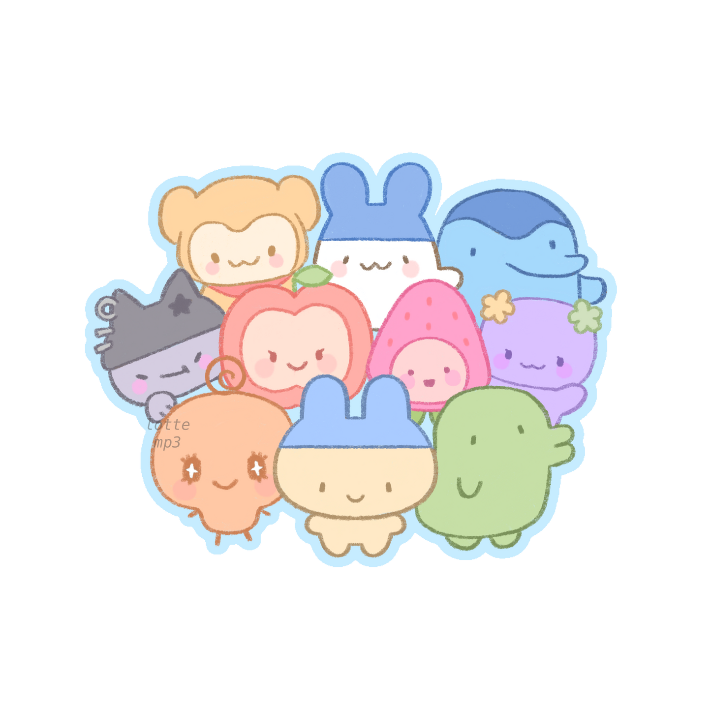 Tamagotchi Glitter Vinyl Sticker