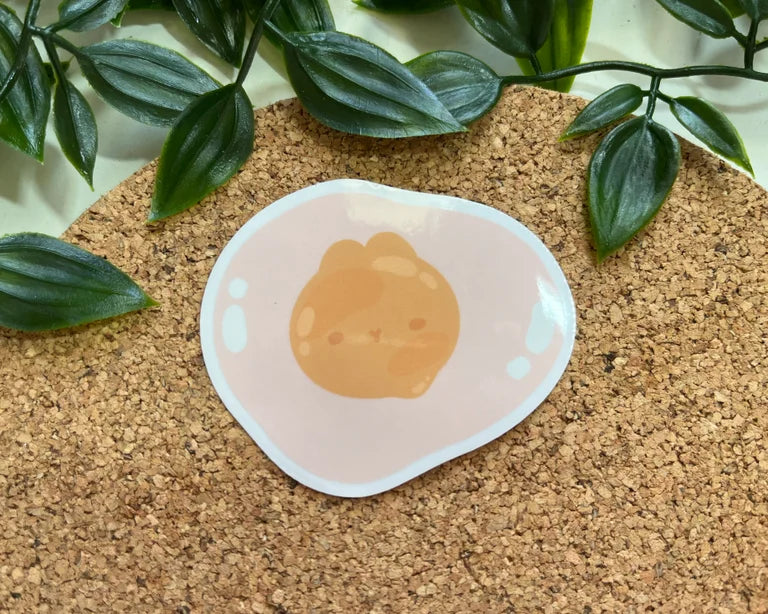 Eggy Bun Clear Vinyl Sticker