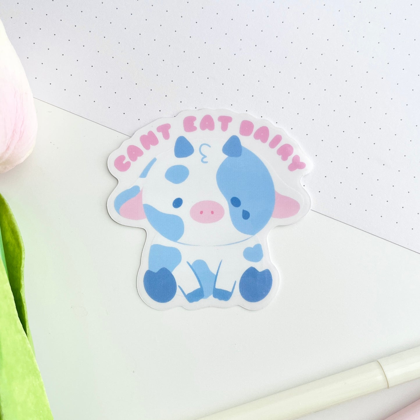 Can't Eat Dairy Clear Vinyl Sticker